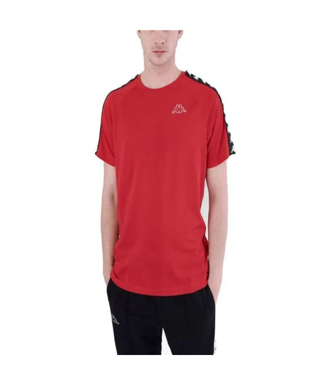 Camiseta Kappa Coen Slim 222 Banda Hombre Rojo/Negro/Blanco