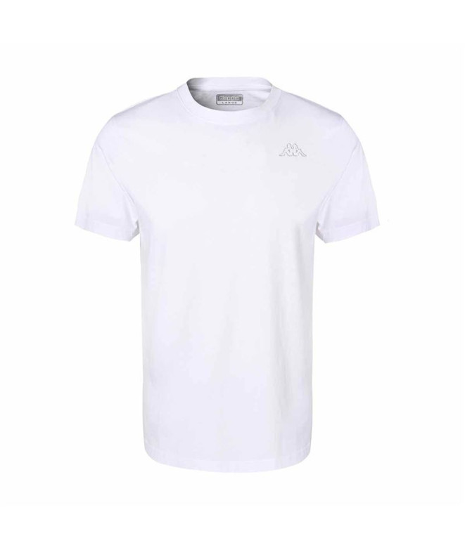 Camiseta Kappa Homem Cafers Slim Korporate Branco Cinzento