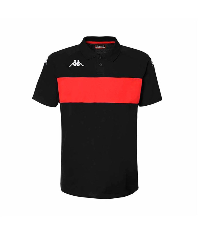 Polo Kappa Dianetti Hombre Negro/Rojo