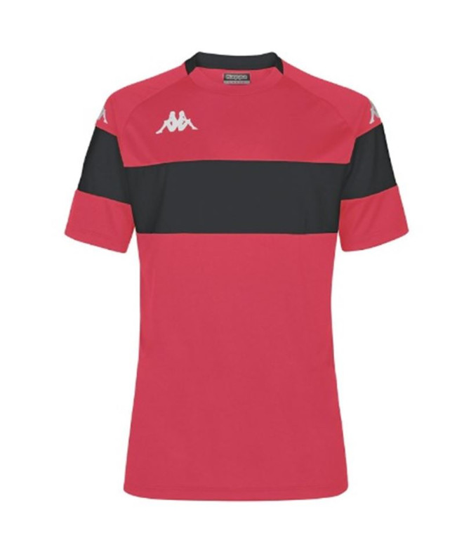 Camiseta Futebol Kappa Homem de Dareto vermelho/preto