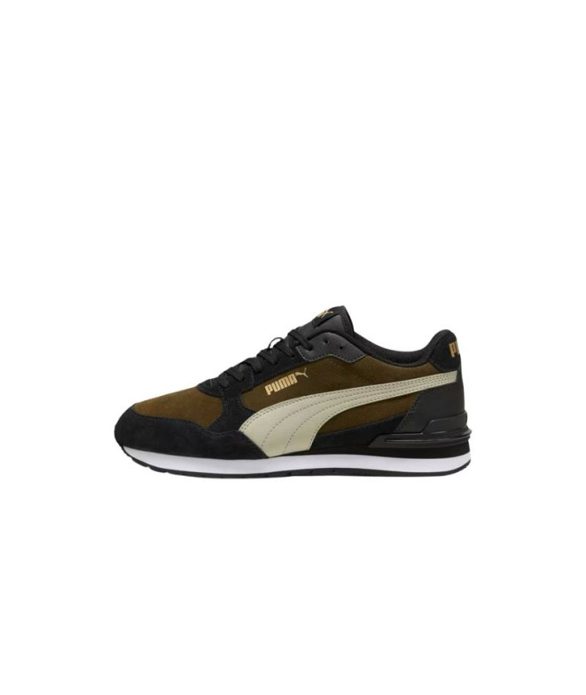 Sapatilhas Homem Puma St Runner V4 Sd Dark Olive/Grey Pebble/Preto/Dourado