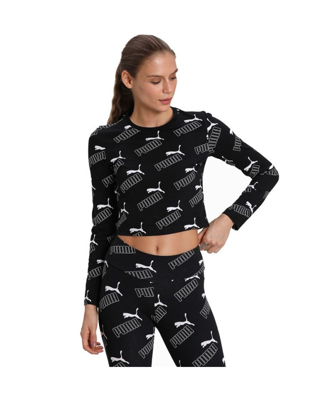 Sportswear Puma Amplified AOP LS Fitted T-Shirt