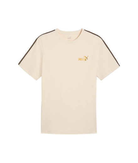 Camiseta Puma Ess Tape Minimal Gold Hombre Crema