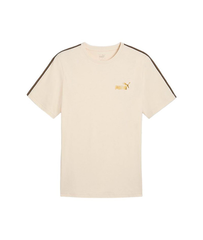 Camiseta Puma Ess Tape Minimal Gold Hombre Crema