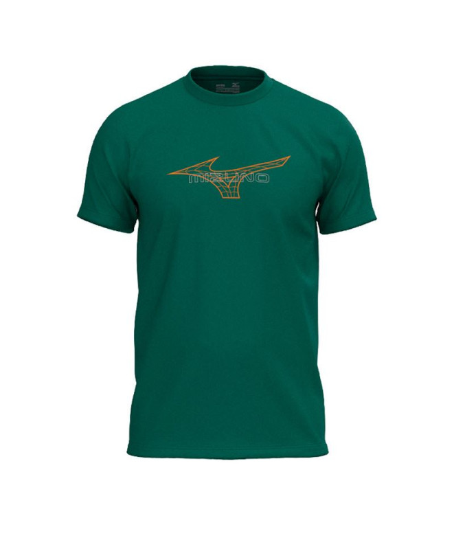 Camiseta Fitness Mizuno Mizuno Homem Do Tee Green do Atletismo Garrafa