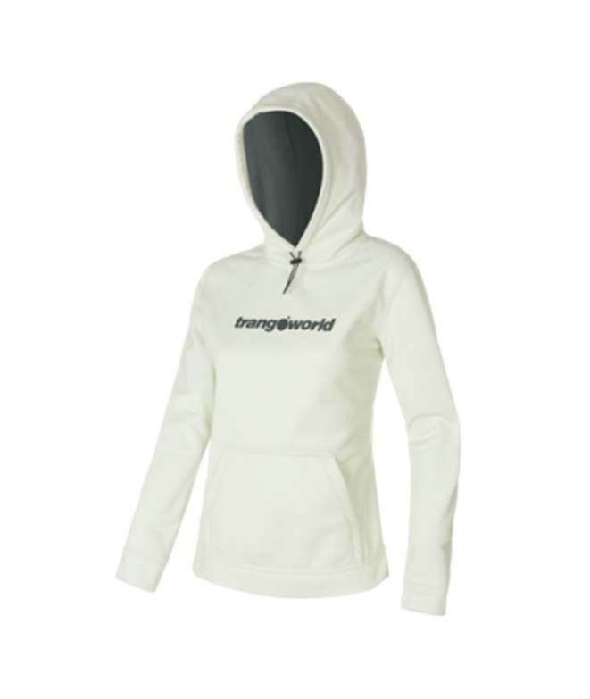 Sweat Trangoworld Femme Poppi blanc/feuilles vertes