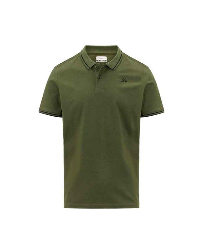 Polo Kappa Ezio Korporate Vert Olive Noir Homme