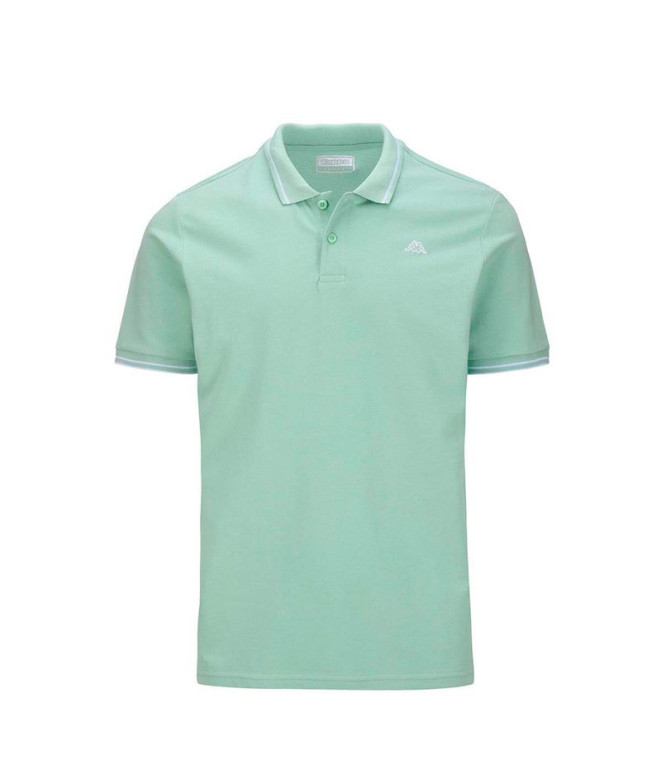 Polo Kappa Homme Ezio Korporate Lichen Vert/Blanc