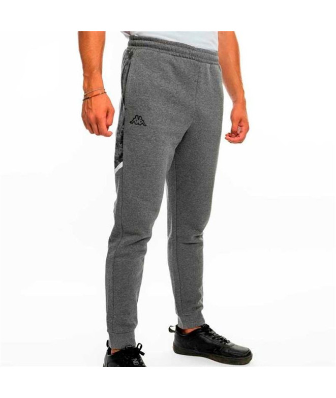 Pantalons Kappa Homme Grizko Graphik Gris Fusain Mel/Blanc