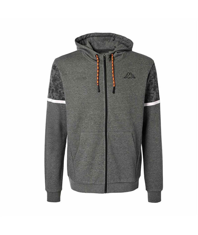 Sudadera Kappa Genzo Graphik Hombre Gris Charcoal Mel/Blanco