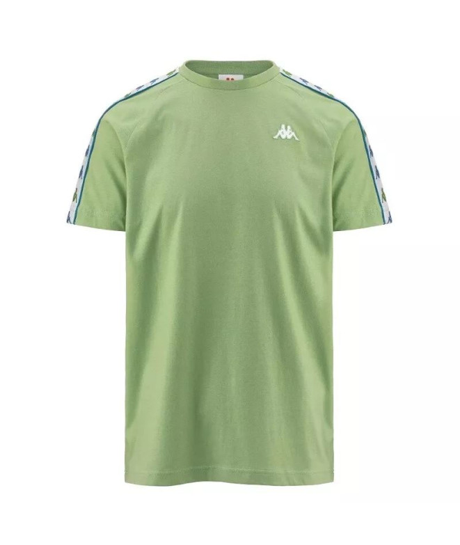 Camiseta Kappa Homem 222 Coeni Slim Band Verde/Branco/Azul