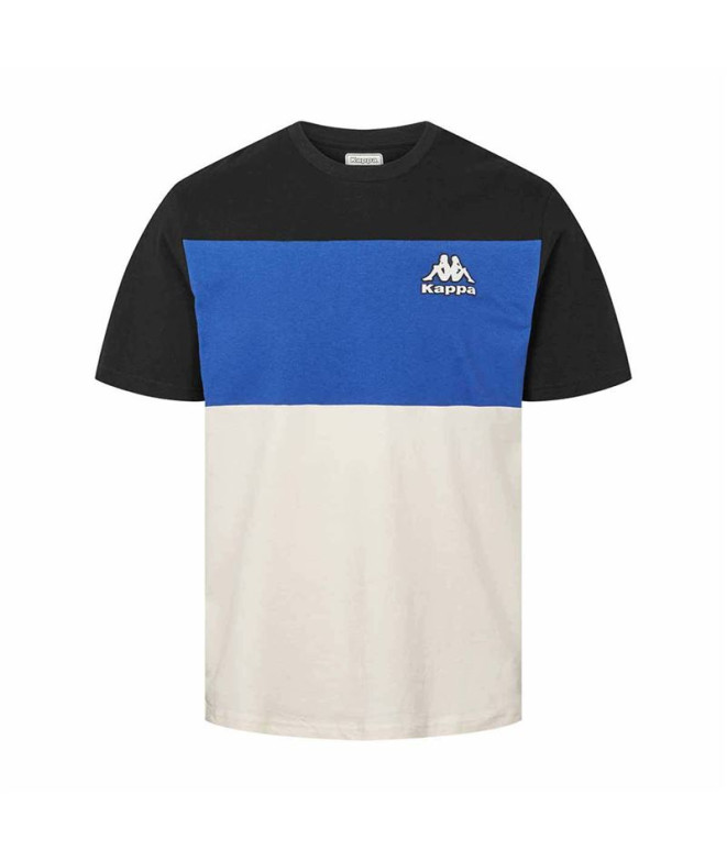 Camiseta Kappa Homem T-shirt Fizio Leite Branco/Azul Real/Preto