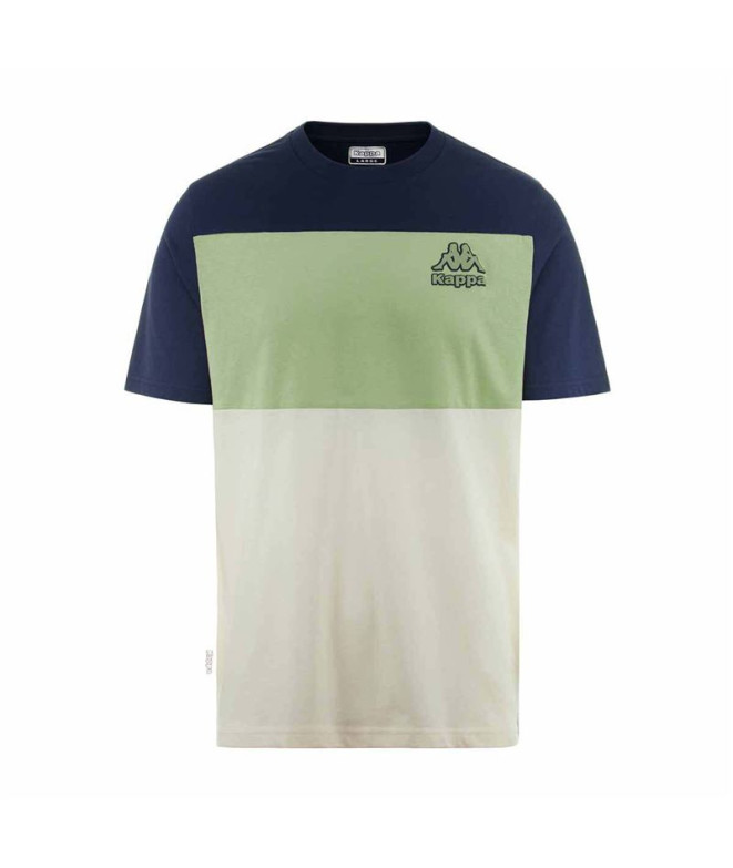 Camiseta Kappa Homem Fizio Tee Leite Branco/Sage Green/Blue Ma