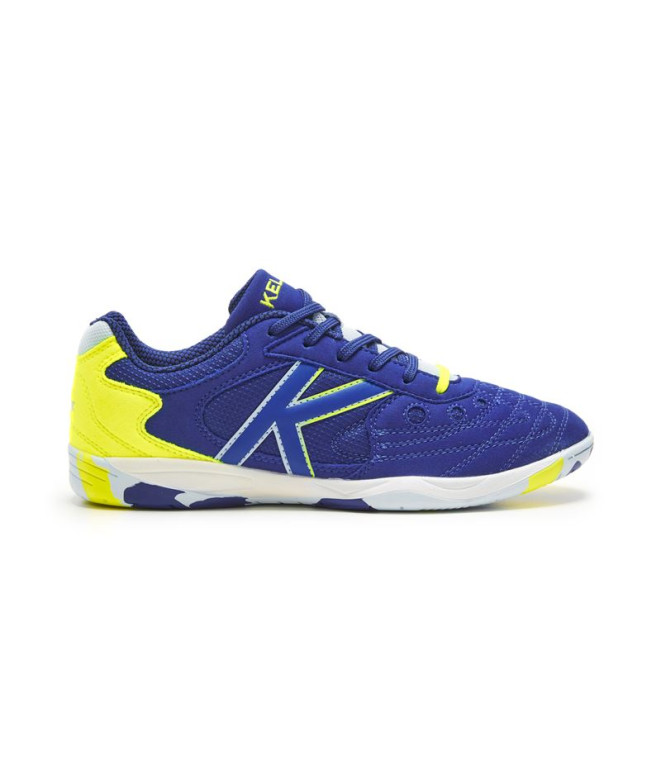 Chaussures Kelme football en salle Coupe bleu et citron vert