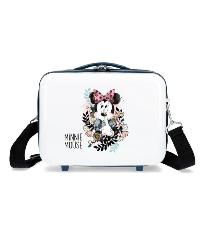 Necessaire Disney Adapt. Estojo de toucador em abs. Estilo Minnie Branco