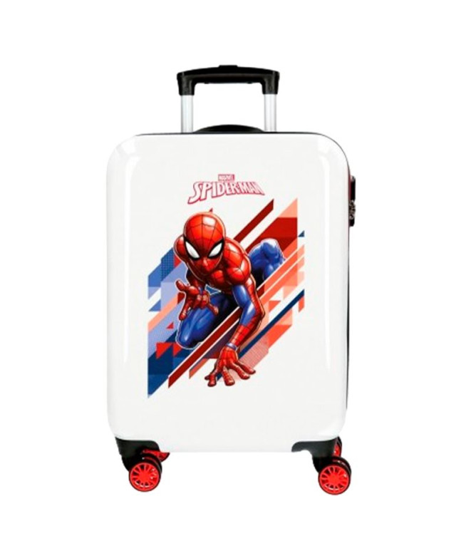 Valise Abs 55Cm.4R.Spiderman Geo White