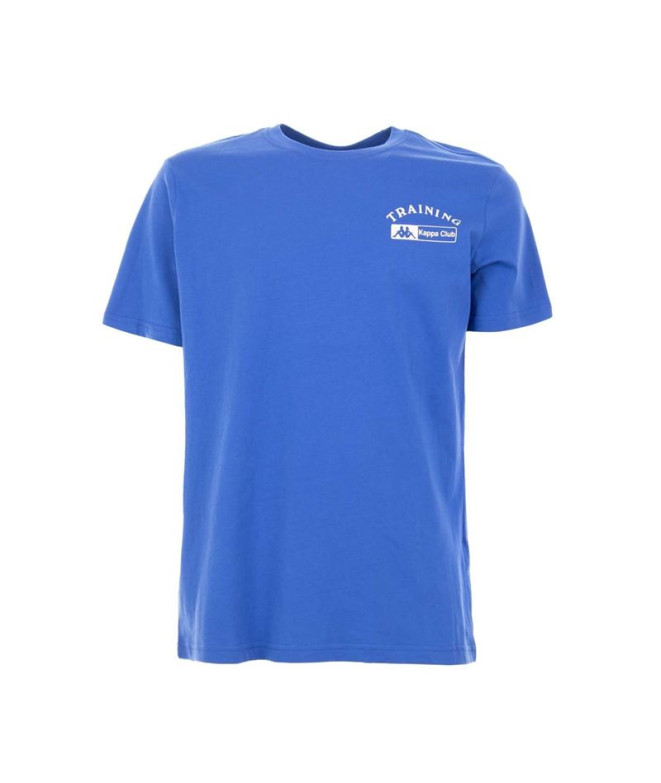 Camiseta Kappa Autêntico Shu Organic Blue Azul Real Azul Branco Antigo Homem