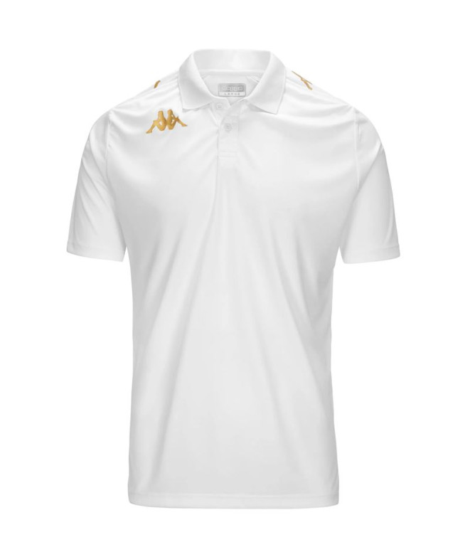 Polo Kappa Homem 4Futbol Ghiolo Branco/Cinza