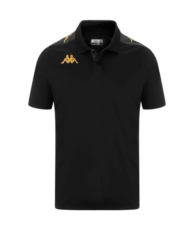 Polo Kappa Homem 4Futbol Ghiolo Preto/Cinza