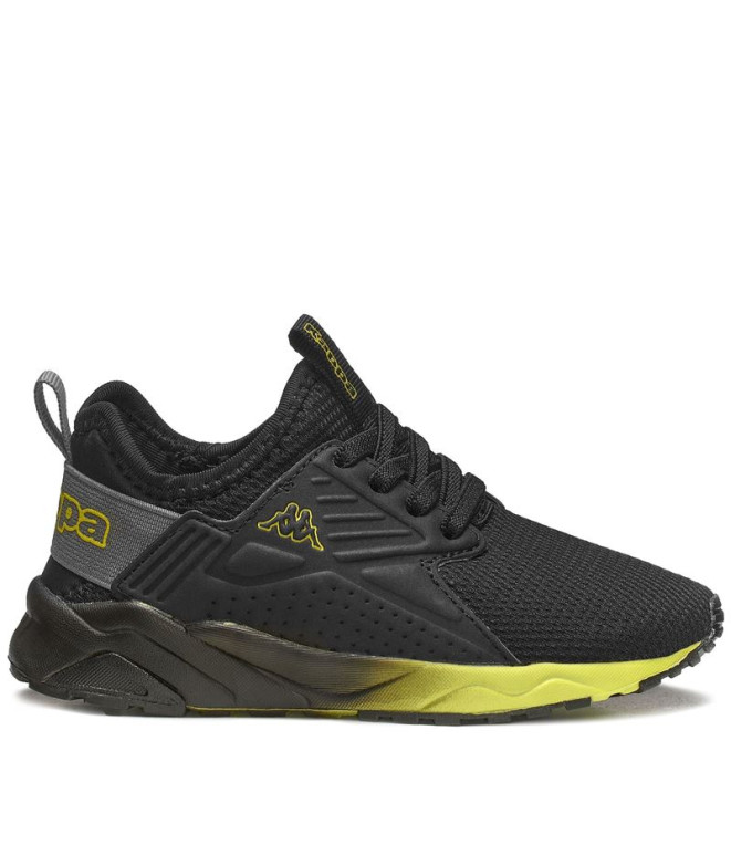 Zapatillas Kappa San Puerto El Kid Infantil Negro/Gris Md/Amarillo Neón