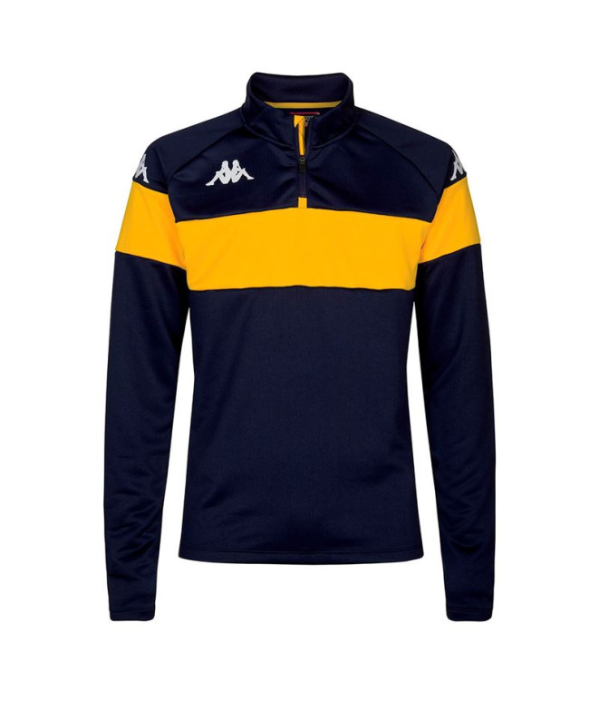 Sudadera Fitness Kappa Dovare Hombre Azul Marino/Amarillo Chrome
