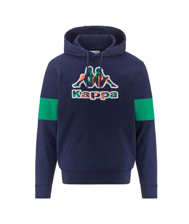 Sudadera Kappa Frofio Hombre Azul Medieval/Verde Grass