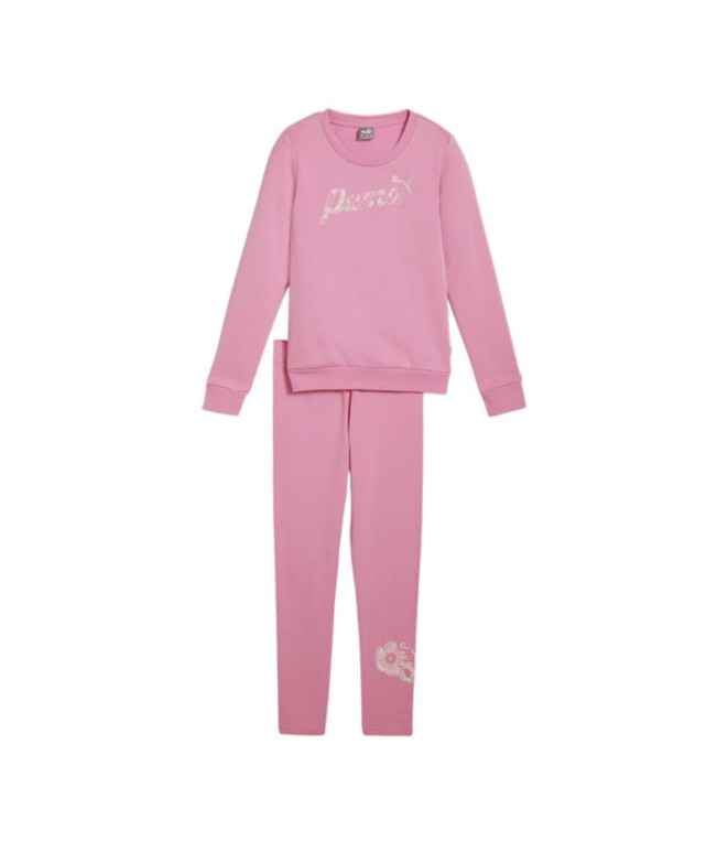 Malhas Legging Set Puma Class Act Crew & Fl G Menina