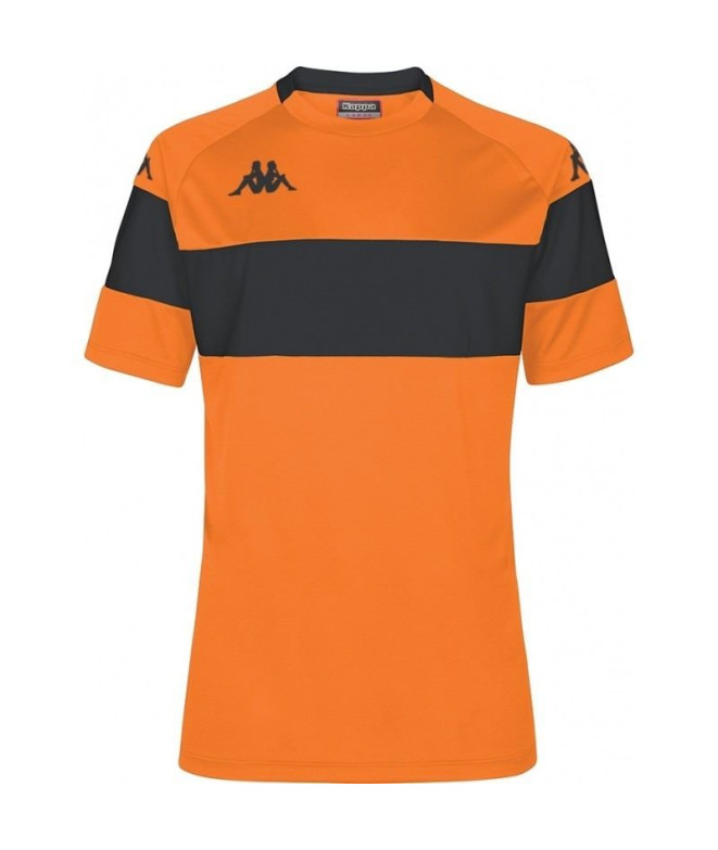 Camiseta Futebol Kappa Homem de Dareto Laranja/Preto