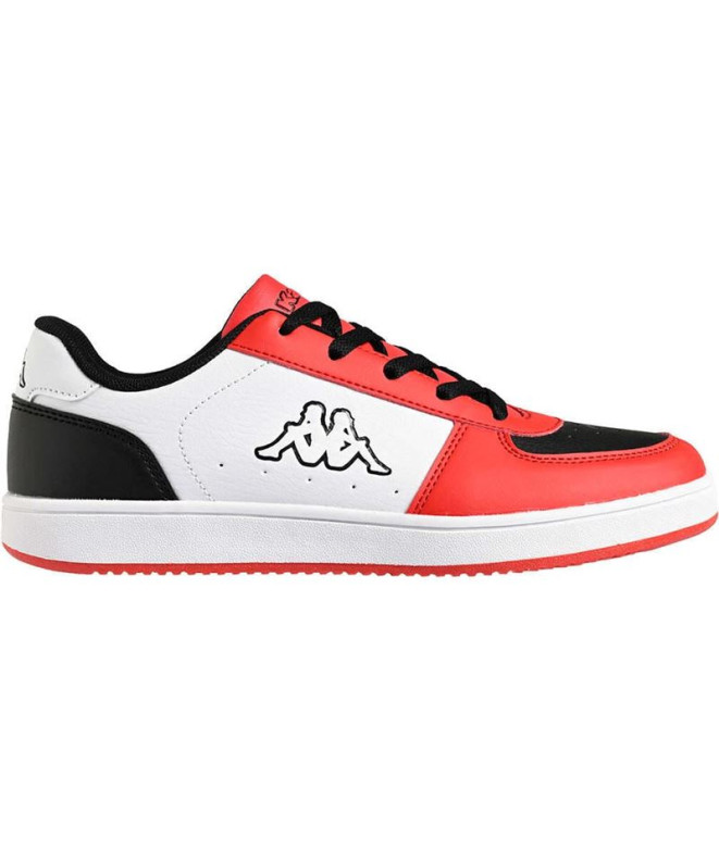 Sapatilhas Kappa Infantil Malone Jr Lace Branco/Preto/Vermelho