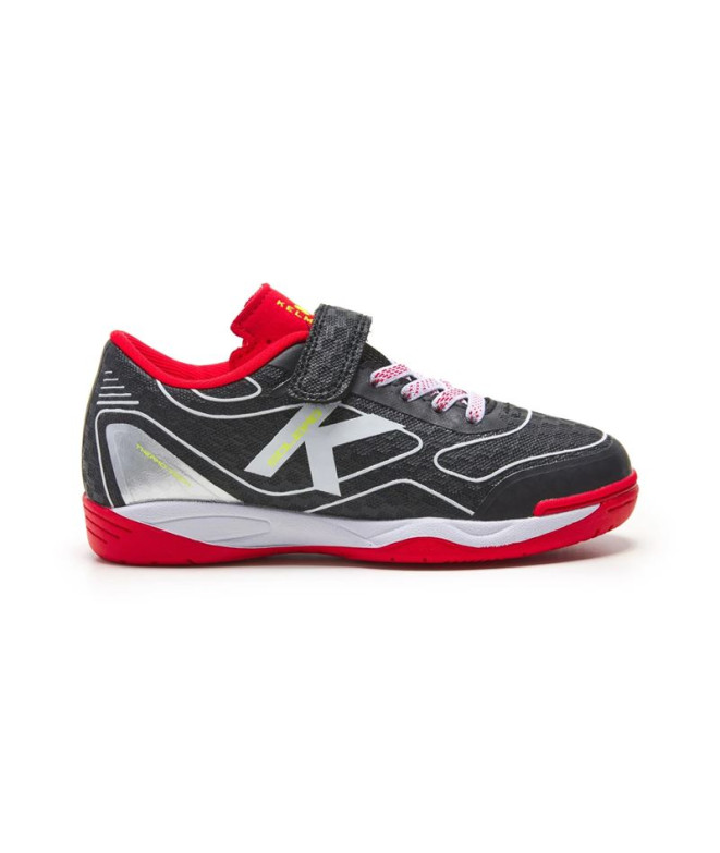 Chaussures de Football sala Kelme Enfant Goleiro Kids Elastic Black & Red