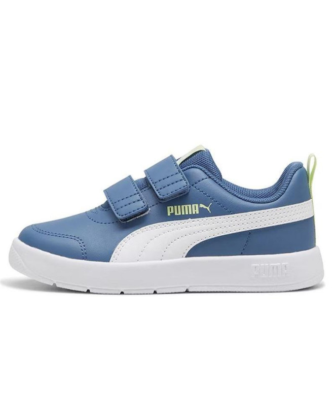 Sapatilhas Infantil Puma Courtflex V3 V Azul Branco