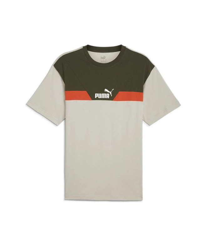 Camiseta Puma Puma Power Colorblock Hombre Beige/Polvo del desierto