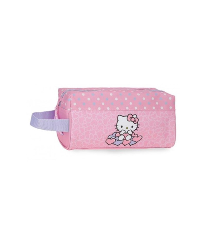 Necessaire Hello Kitty Corações e Pontos Rosa