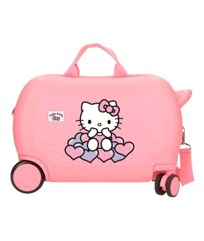 Mala Inf.Abs 4R.(2 Multi.) 45Cm. Hello Kitty Corações e Pontos Rosa