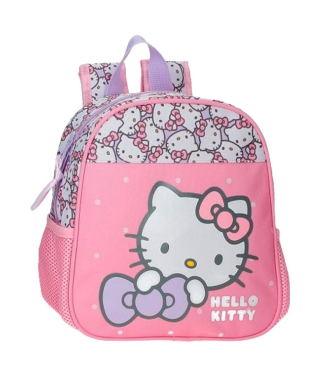 Mochila Adap. 25Cm. Laço Hello Kitty My Favourite Rosa