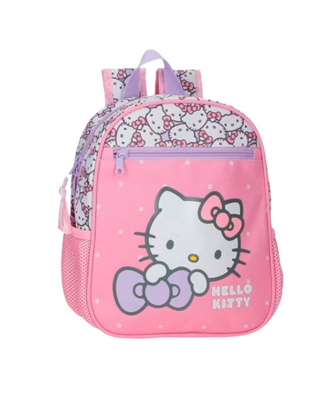 Mochila 28Cm. Laço Hello Kitty My Favourite Rosa