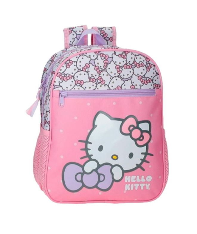 Mochila 33Cm. Laço Hello Kitty My Favourite Rosa