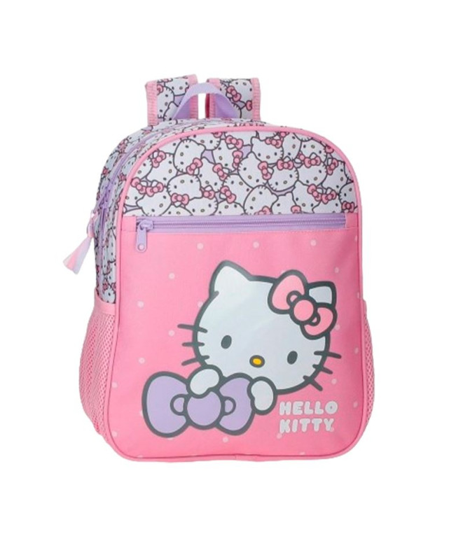 Mochila Adap. 33Cm. Laço Hello Kitty My Favourite Rosa