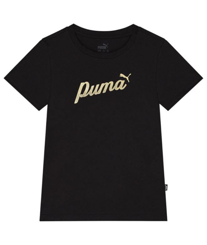 Camiseta Casual Puma Ess+ Script Metallic G Niña