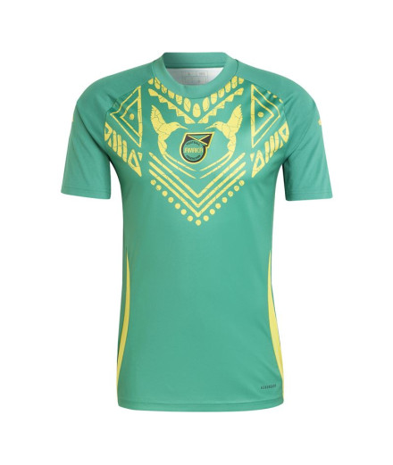 Camiseta de Futebol adidas Jamaica 2024 Pré Jogo Homem Verde