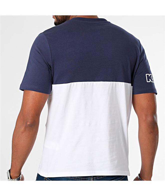 Camiseta Kappa Feffo Hombre White/Blue Medieval