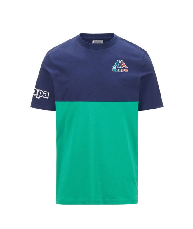 Camiseta Kappa Feffo Hombre Green Grass/Blue Medieval