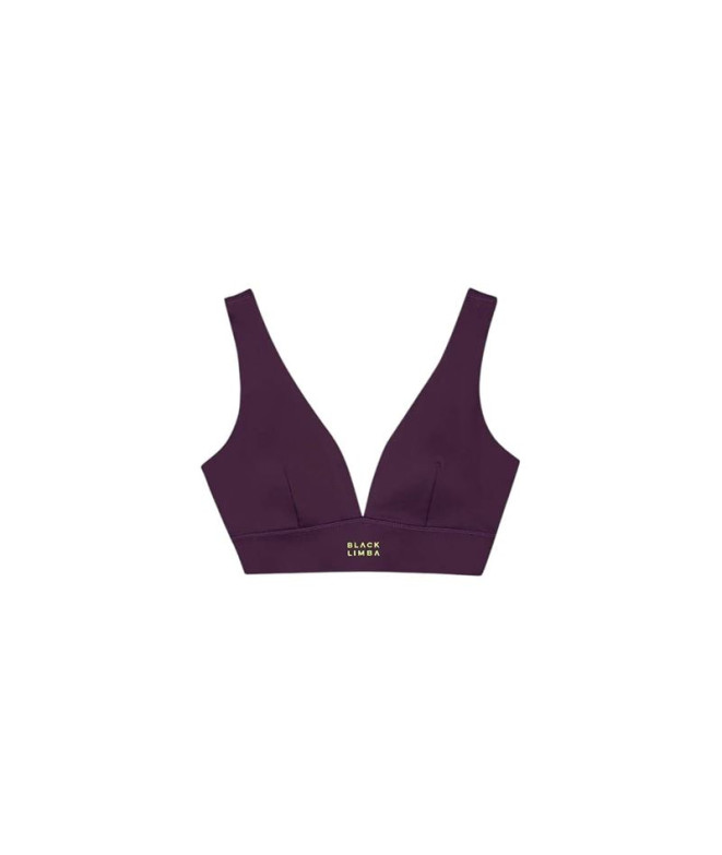 Top Deportivo Black Limba Curve Line Mujer Midnight Plum