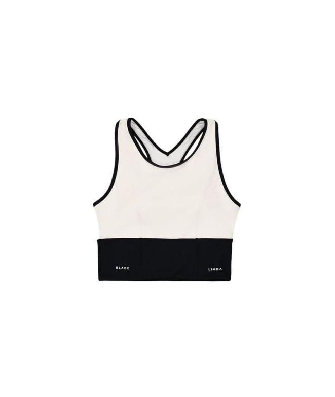 Top Deportivo Black Limba Shadow Line Mujer Negro & Crema