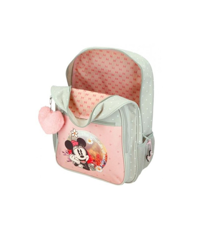 Mochila Disney 38cm Minnie Mouse Wild Nature Verde