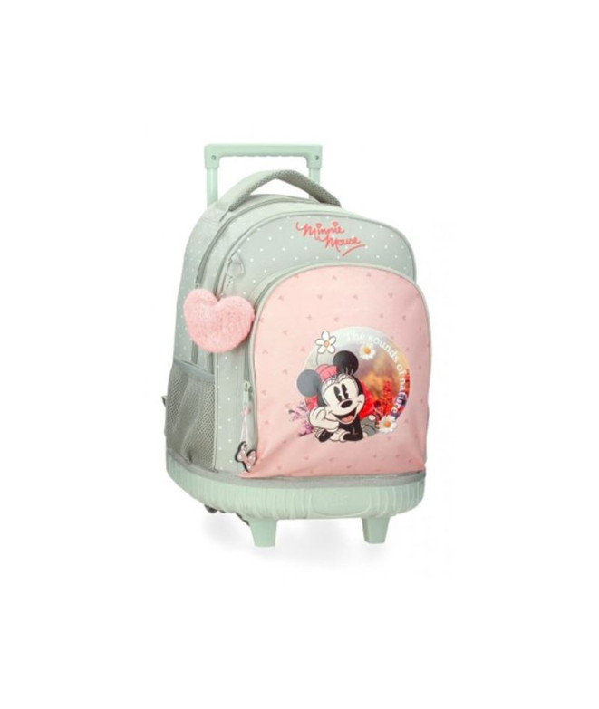 Mochila 2R. Mochila com rodas Disney 2W. Minnie Mouse Wild Nature Verde