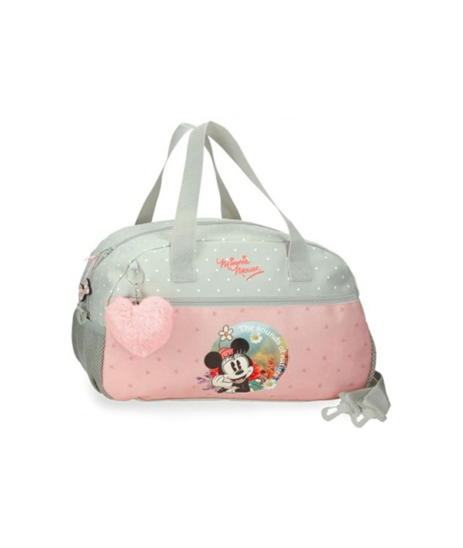 Bolsa Saco de viagem Disney 40Cm.Minnie Mouse Wild Nature Verde