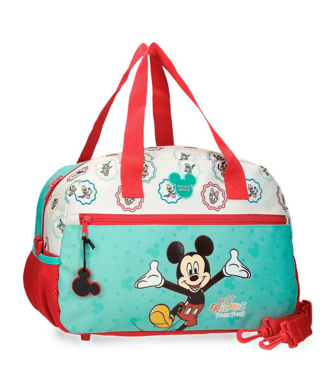 Bolsa Saco de viagem Disney 40Cm. Mickey Melhores Amigos Juntos Multicolorido