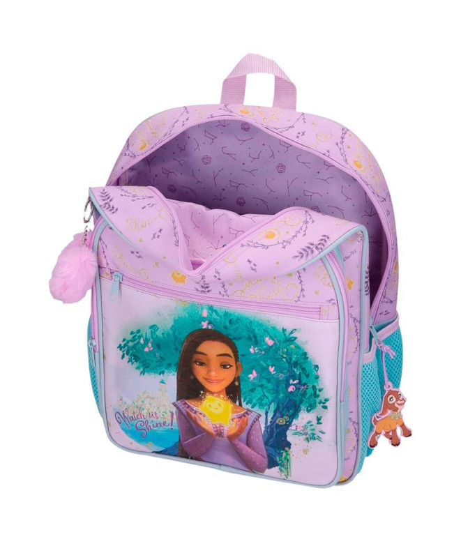 Mochila Disney 38cm Wish Watch Us Shine Rosa