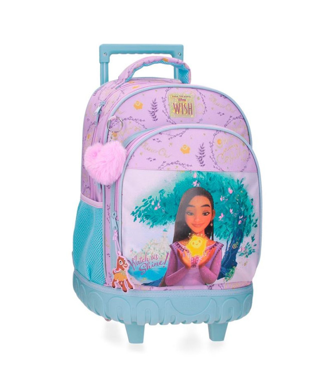 Mochila 2R. Mochila com rodas Disney 2W. Wish Watch Us Shine Rosa